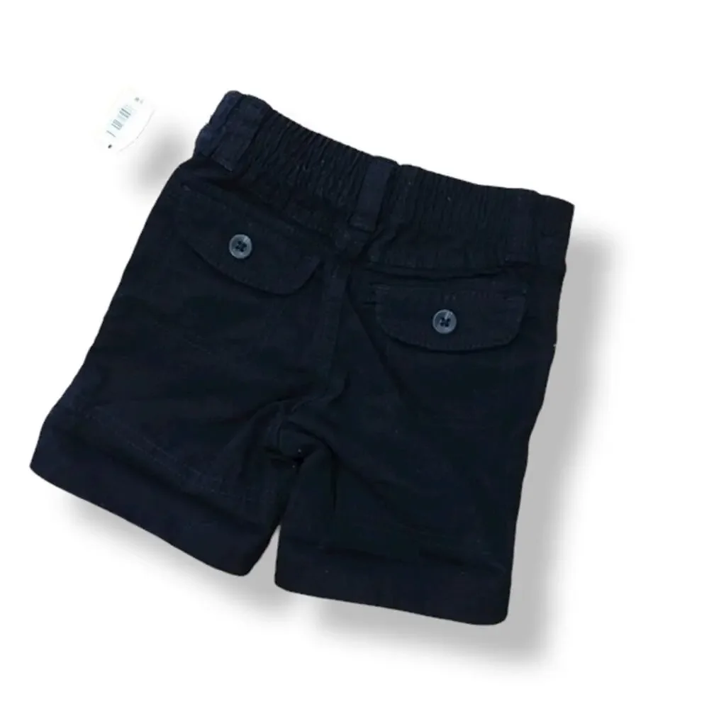 Old‎ Navy Boys Shorts Size 3-6 Months Black White Plaid Cuffed NEW